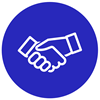 icon of handshake with text "partnership"